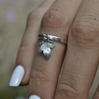 Bague Pampille - Feuille de lierre texturée