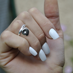 Bague Pampille - Feuille de pilea