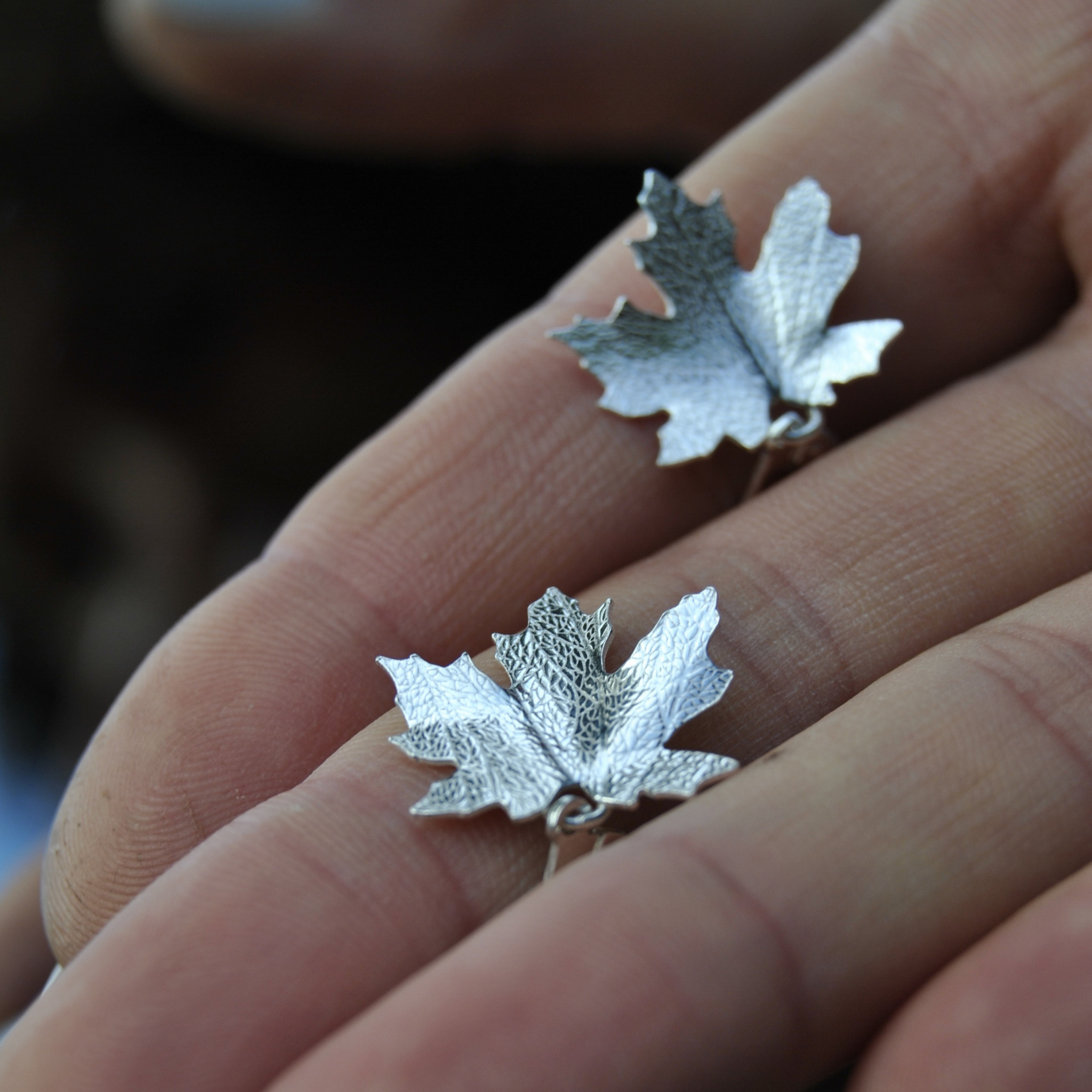 Boucles d’oreilles - Feuille d’érable